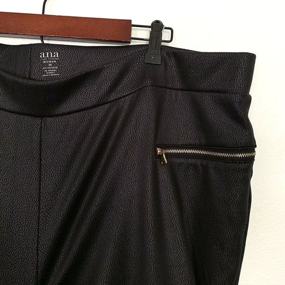 A.N.A. Black Faux Leather Moto Leggings - Picture 3 of 8